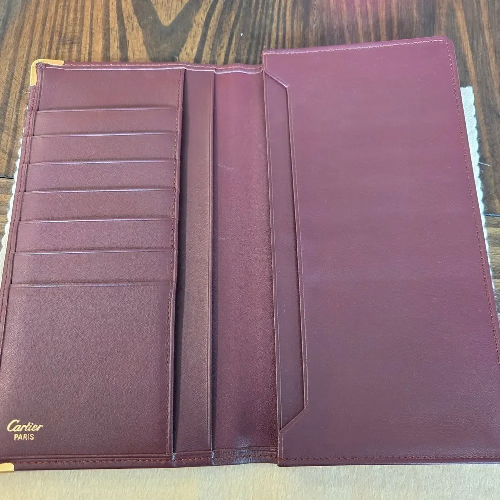 Authentic Cartier Burgundy Leather Wallet